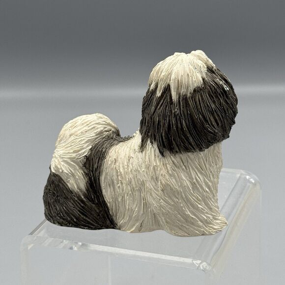 Sandicast Shih Tzu Dog Figurine Silver and White Figurine Brue 2000 M108 Gray - Picture 5 of 11